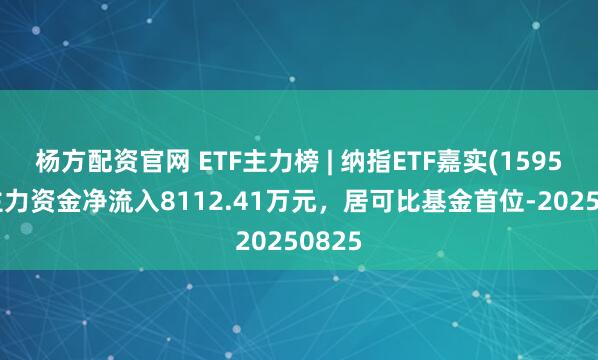 杨方配资官网 ETF主力榜 | 纳指ETF嘉实(159501)主力资金净流入8112.41万元，居可比基金首位-20250825