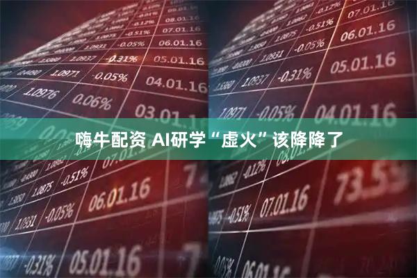 嗨牛配资 AI研学“虚火”该降降了